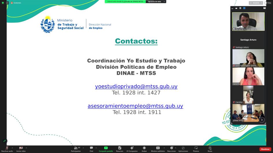 Captura de pantalla del seminario web