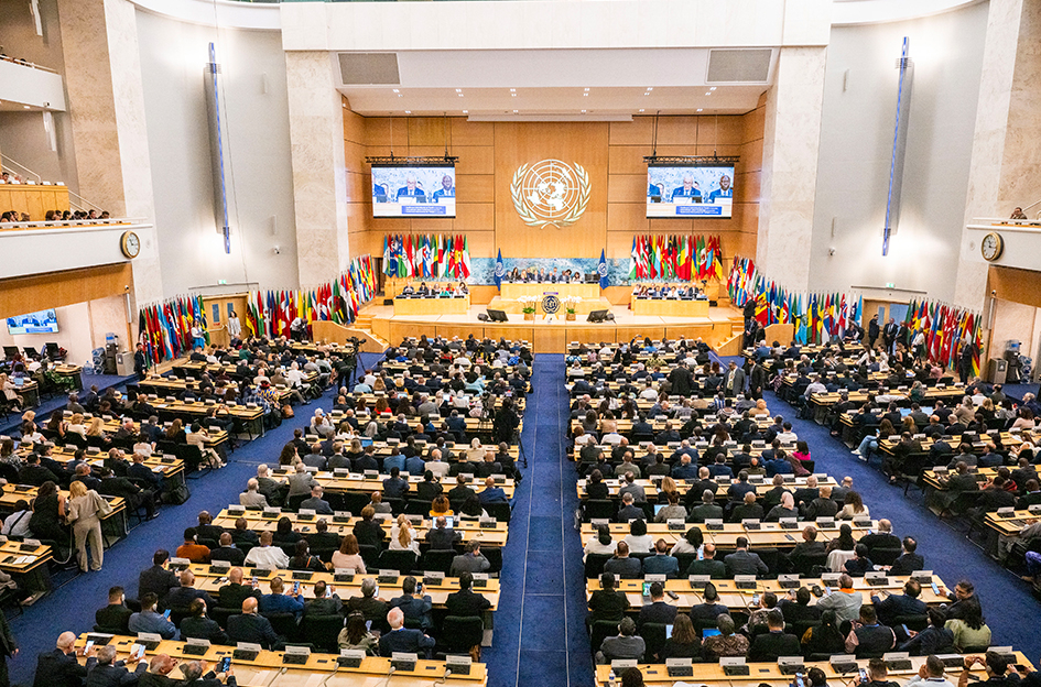 Castillo asumió presidencia de la Conferencia Internacional del Trabajo Imagen de toda la sala vista desde el fondo y desde arriba