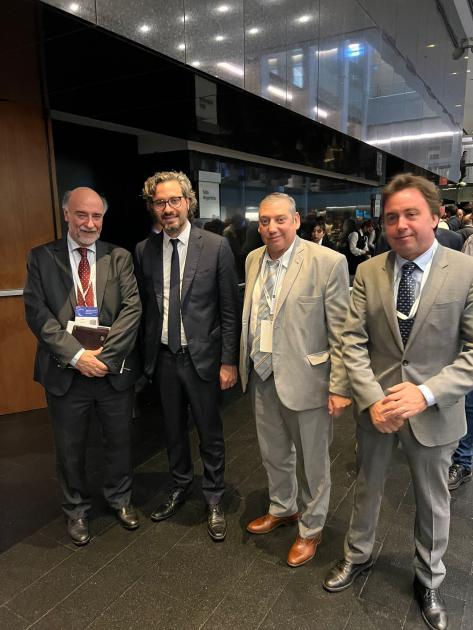 Mieres participó en 39° Período de Sesiones de la CEPAL Ministro Mieres, ministro argentino de Relaciones Exteriores Caffiero, embajador Carlos Enciso