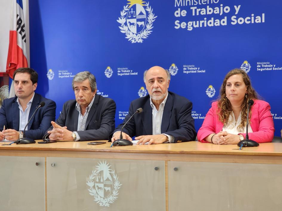 Autoridades del MTSS realizaron balance del 2023 Daverede, Arizti, Mieres y Arlegui