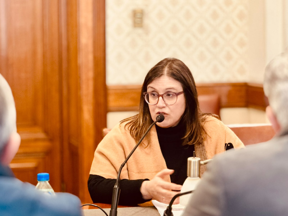Marcela Barrios durante la reunión