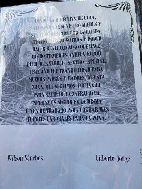Reconocimiento al Ministro y a los funcionarios del MTSS Reconocimiento al Ministro y a los funcionarios del MTSS