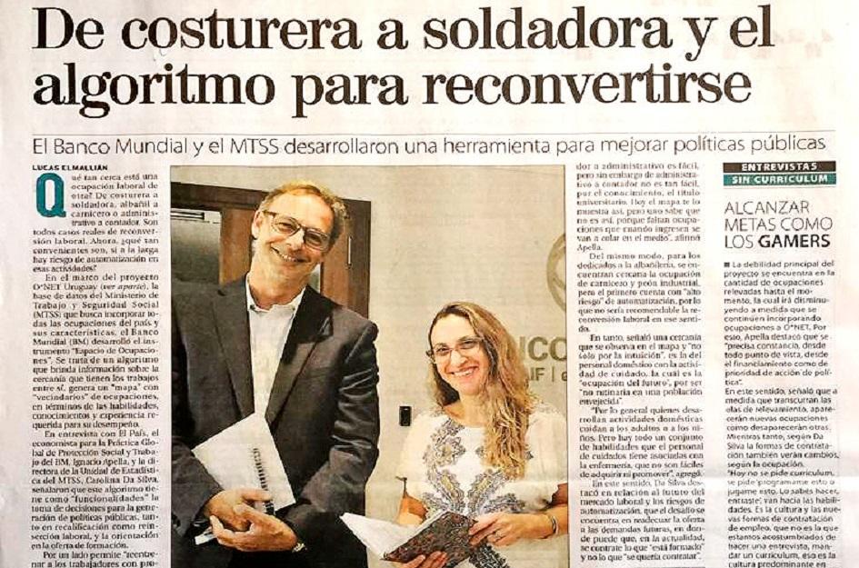 Foto de la nota del diario El País Foto de la nota del diario El País