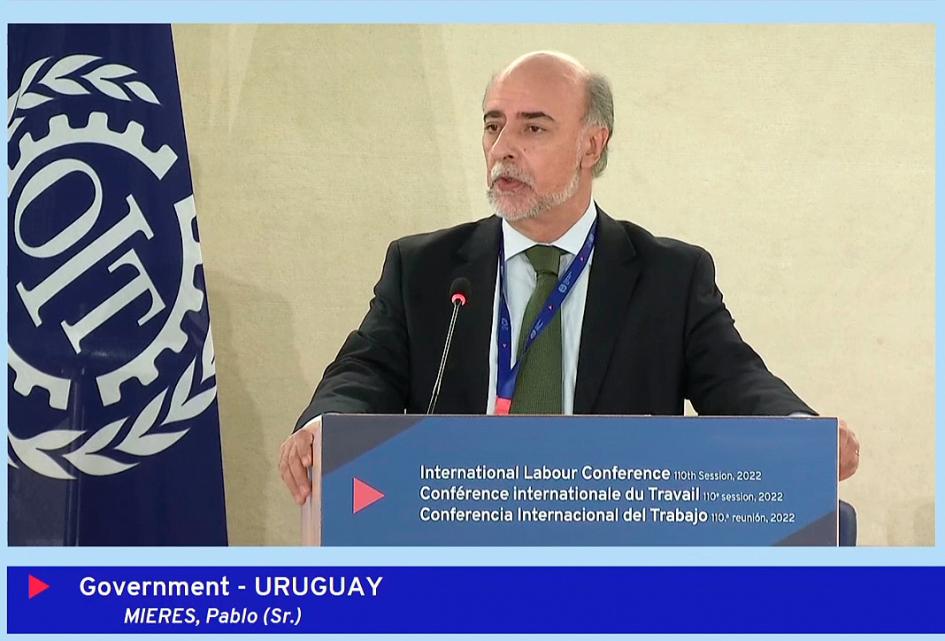 Ministro Mieres en Conferencia Internacional del Trabajo Ministro Mieres en Conferencia Internacional del Trabajo