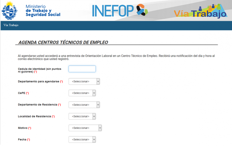 Vía Trabajo Web para agendarse en Vía Trabajo