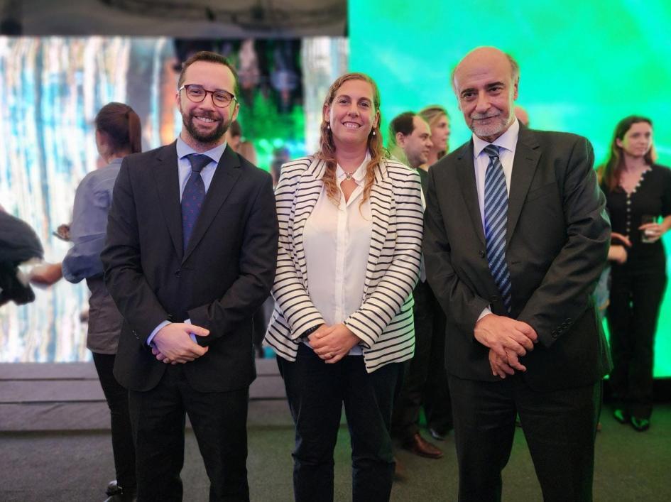Subsecretario MRREE, Directora MTSS, Ministro Mieres Albertoni, Arlegui, Mieres en inauguración de UPM II