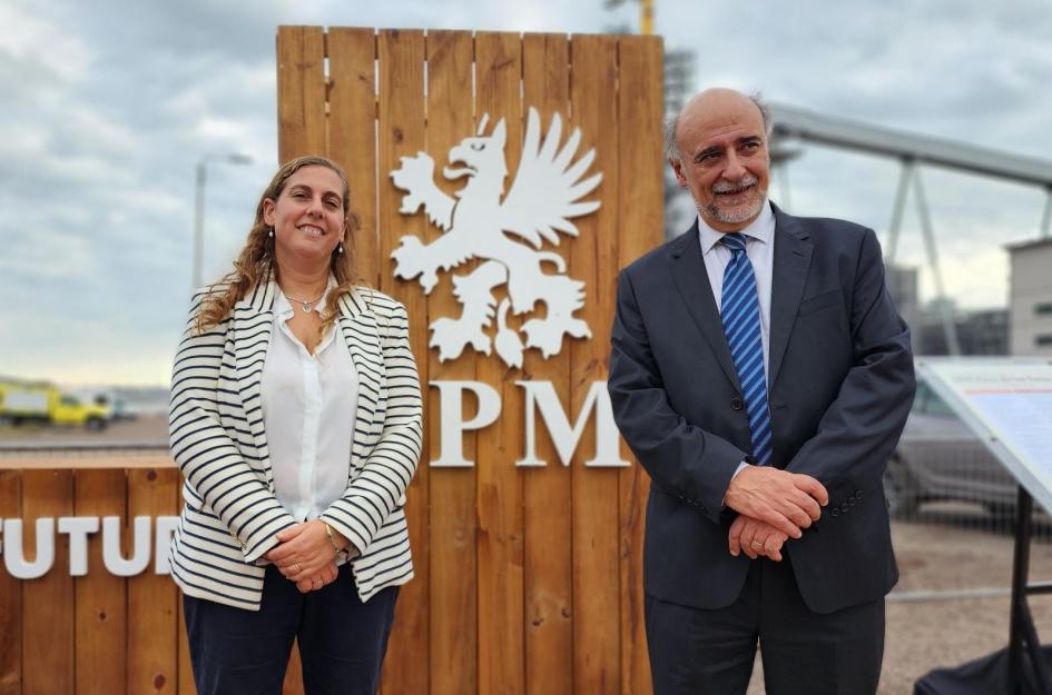 Arlegui y Mieres durante inauguración de UPM II