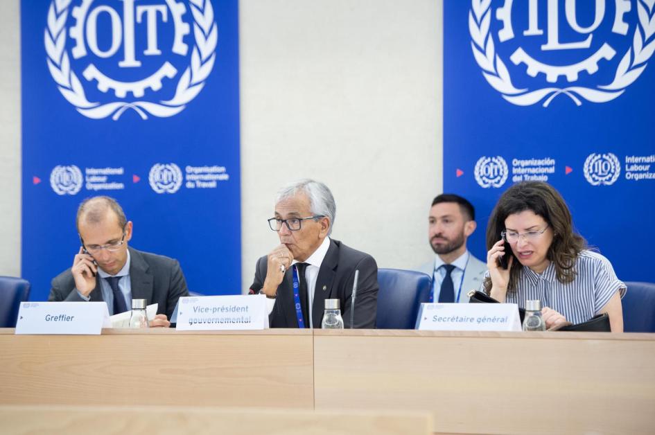 ministro de Trabajo y Seguridad Social, Juan Castillo (vicepresidente de la CIT), ministro de Trabajo y Seguridad Social, Juan Castillo (vicepresidente de la CIT),