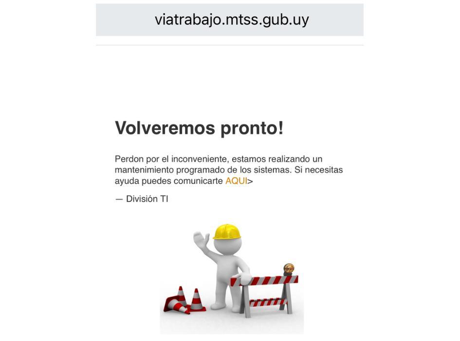 Vía Trabajo en mantenimiento Aviso de fuera de servicio de Vía Trabajo