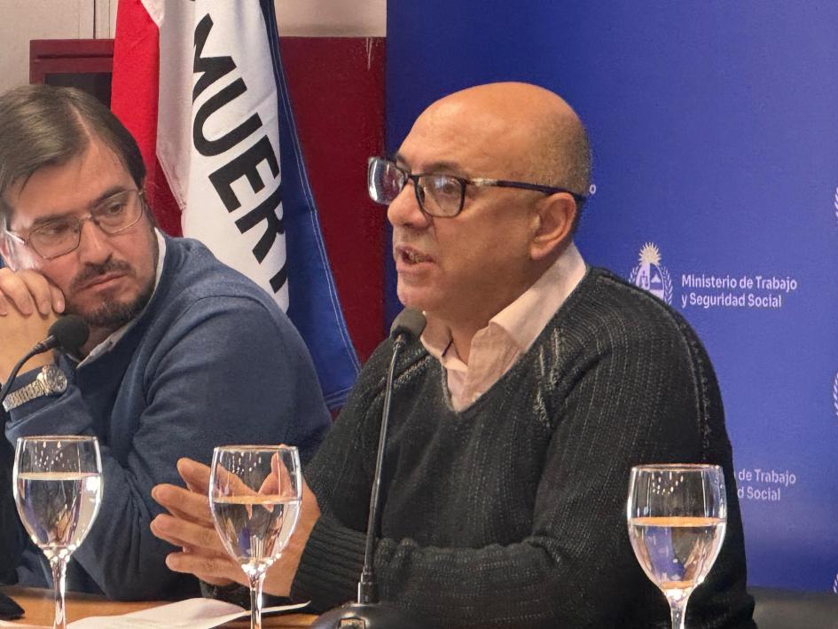 Jornada de sensibilización por el Día Mundial contra el Trabajo Infantil presidente del PIT-CNT, Marcelo Abdala