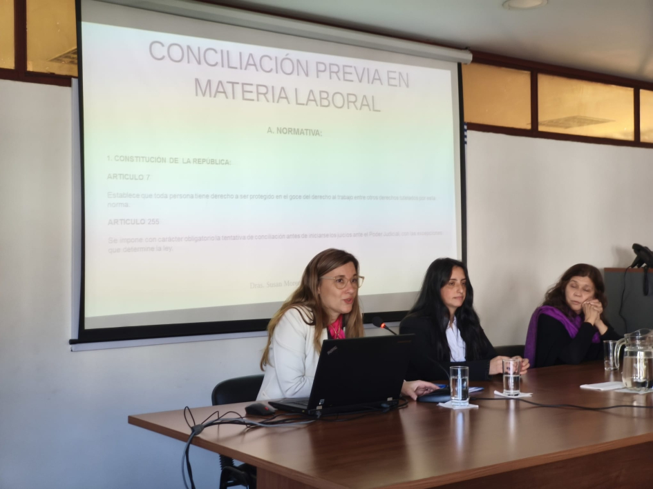 Actividad académica en el MTSS en el marco del Seminario de la Escuela Judicial de Paraná, Brasil Pozzi, Moreno y Arizeta exponen en la actividad