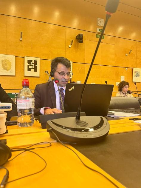 110ª sesión del CERD/ONU Daniel Pérez durante su esposición en CERD