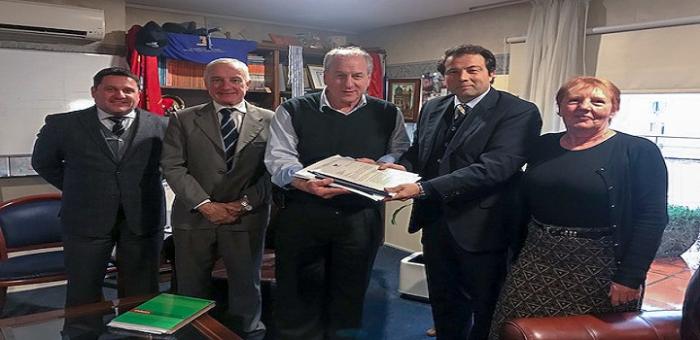 Ministro Murro con directorio de Caja Notarial Ministro Murro con directorio de Caja Notarial