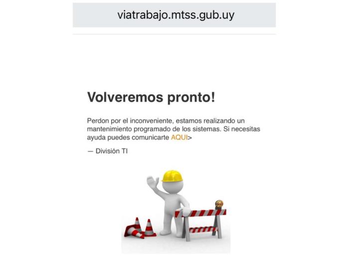 Vía Trabajo en mantenimiento Aviso de fuera de servicio de Vía Trabajo