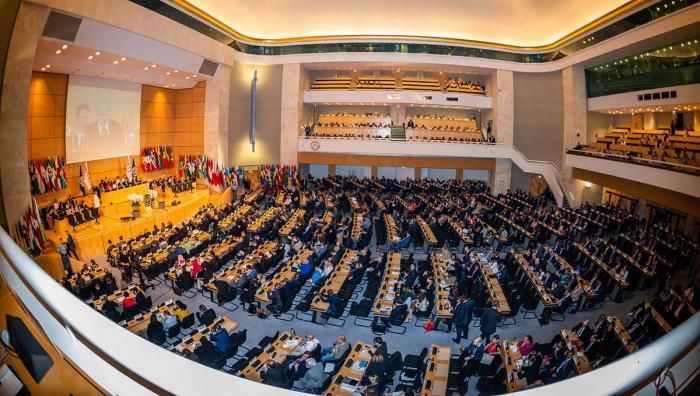 Vista panorámica de una sesión de la 108ª Conferencia de OIT. Foto: Crozet / Pouteau - OIT