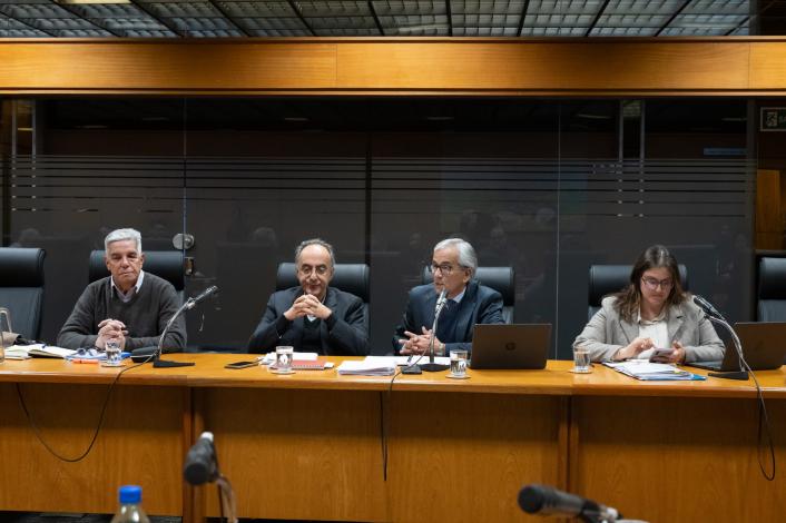 Ministro, subsecretario, inspector general de trabajo, y directora general de trabajo