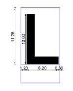 Figura 2.1: Bloque de letra L para un alto de 10 cm.