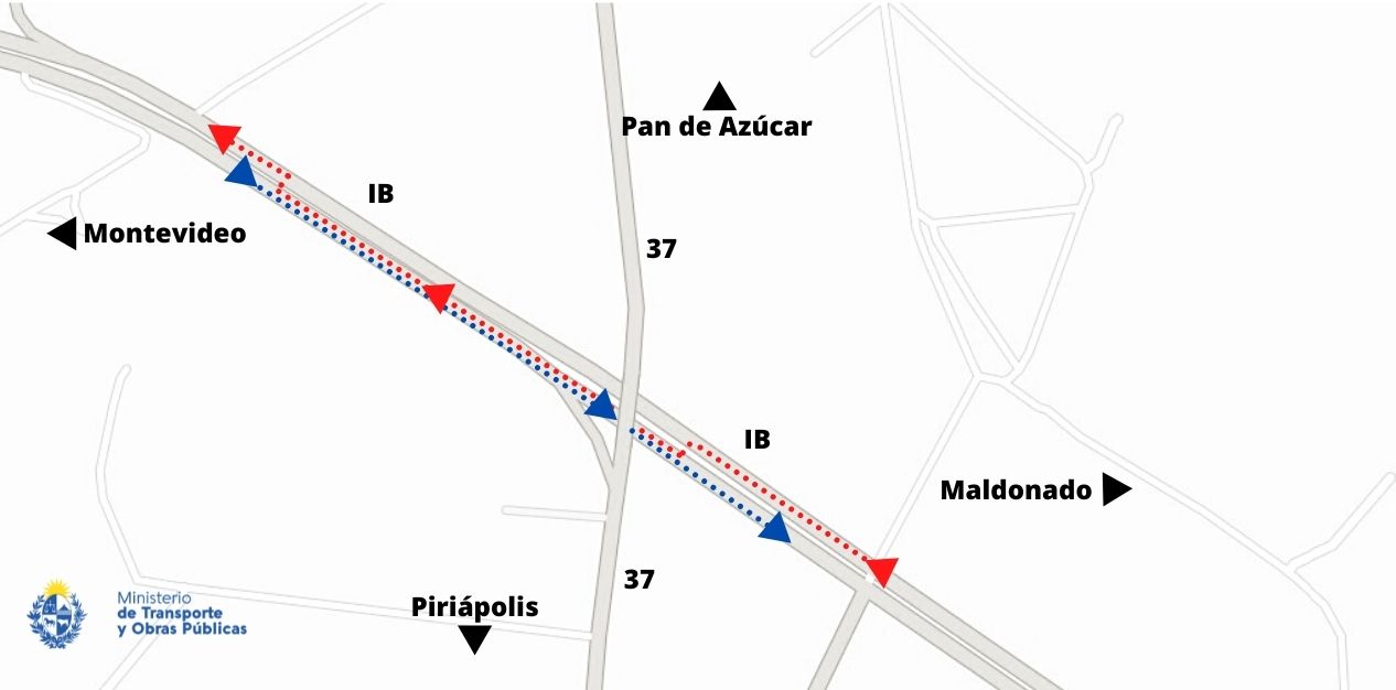 mapa ruta 93 e intersección con ruta 37