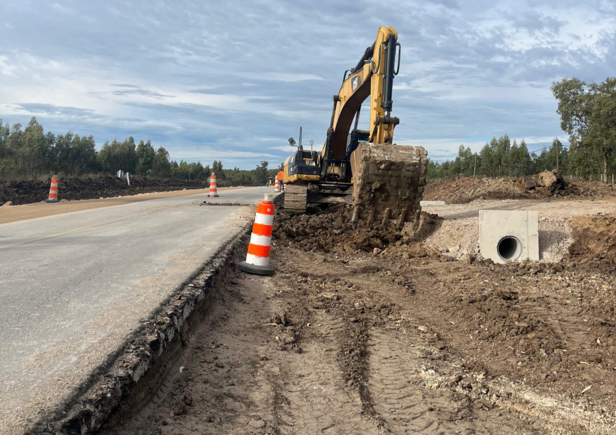 Avanzan las obras de rehabilitación en Ruta 80, entre Ruta 8 y Migues