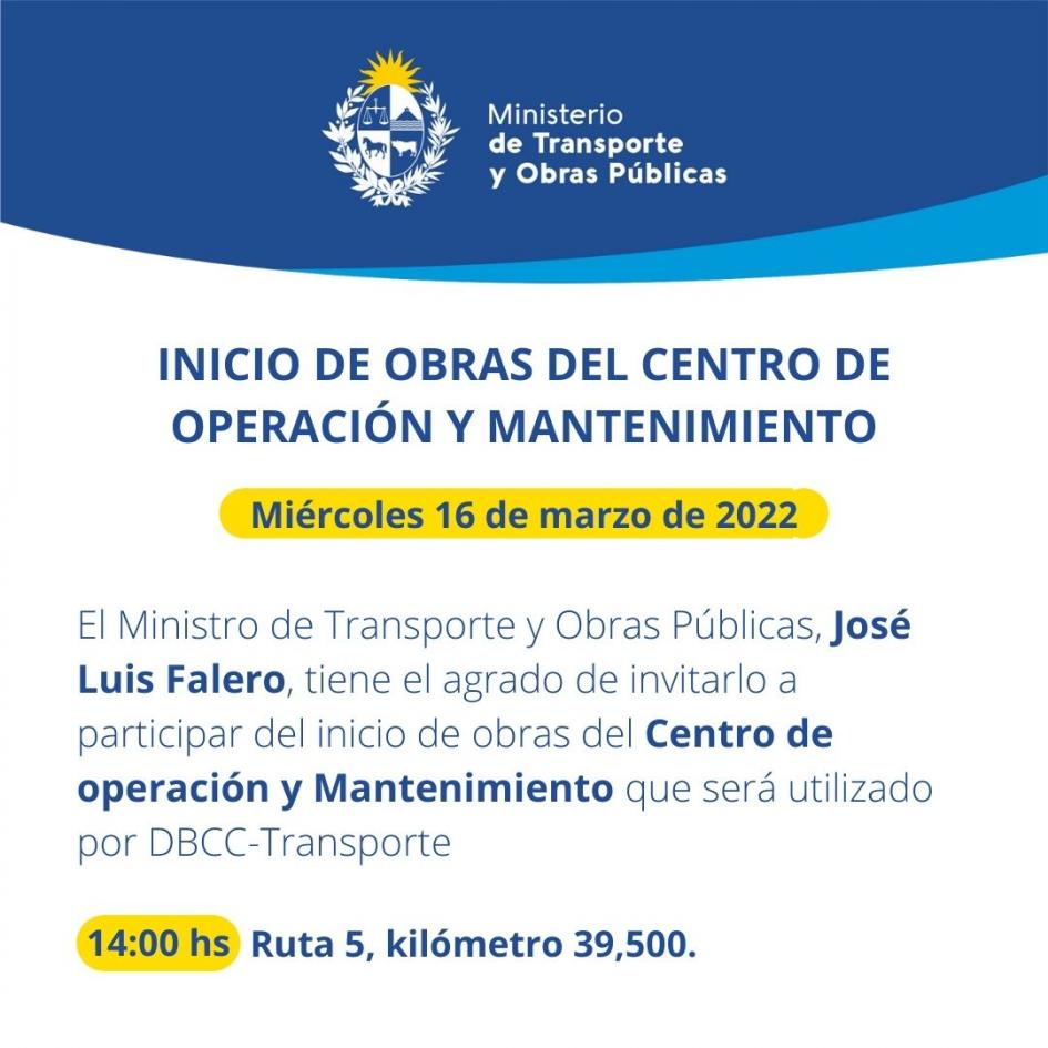 Invitación a ceremonia de inicio de obras