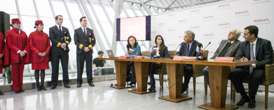 Inauguración de la nueva ruta que la aerolínea Avianca