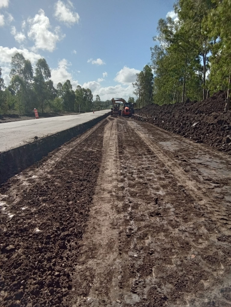 Avanzan las obras de rehabilitación en Ruta 80, entre Ruta 8 y Migues