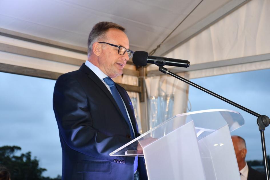 Inauguramos el intercambiador en ruta 5 y camino Eduardo Pérez Presentación del Ingeniero Cerrillo, de la contratista.