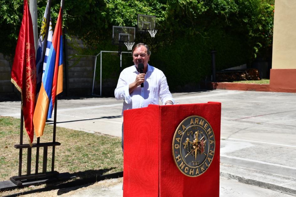 Inauguración de obras en Casa Armenia Hnchakian Discurso del Ministro Falero