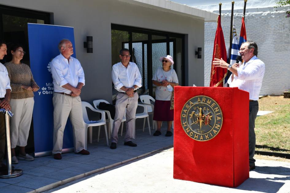Inauguración de obras en Casa Armenia Hnchakian Discurso del Ministro Falero