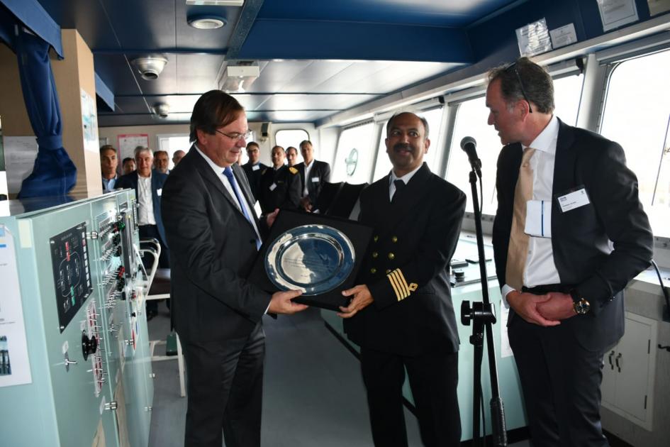 Inauguración primer barco Saga Welco con celulosa sale de Montevideo Inauguración primer barco Saga Welco con celulosa sale de Montevideo