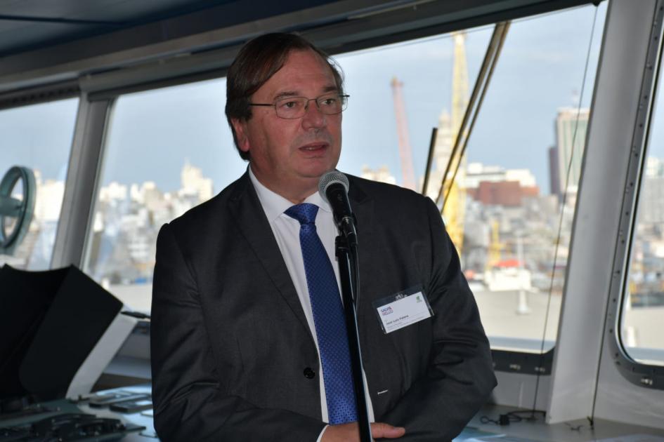 Inauguración primer barco Saga Welco con celulosa sale de Montevideo Inauguración primer barco Saga Welco con celulosa sale de Montevideo