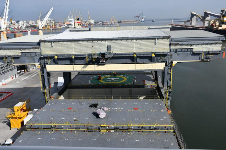 Inauguración primer barco Saga Welco con celulosa sale de Montevideo