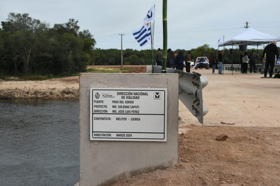 Inauguración de puente Paso del Gordo