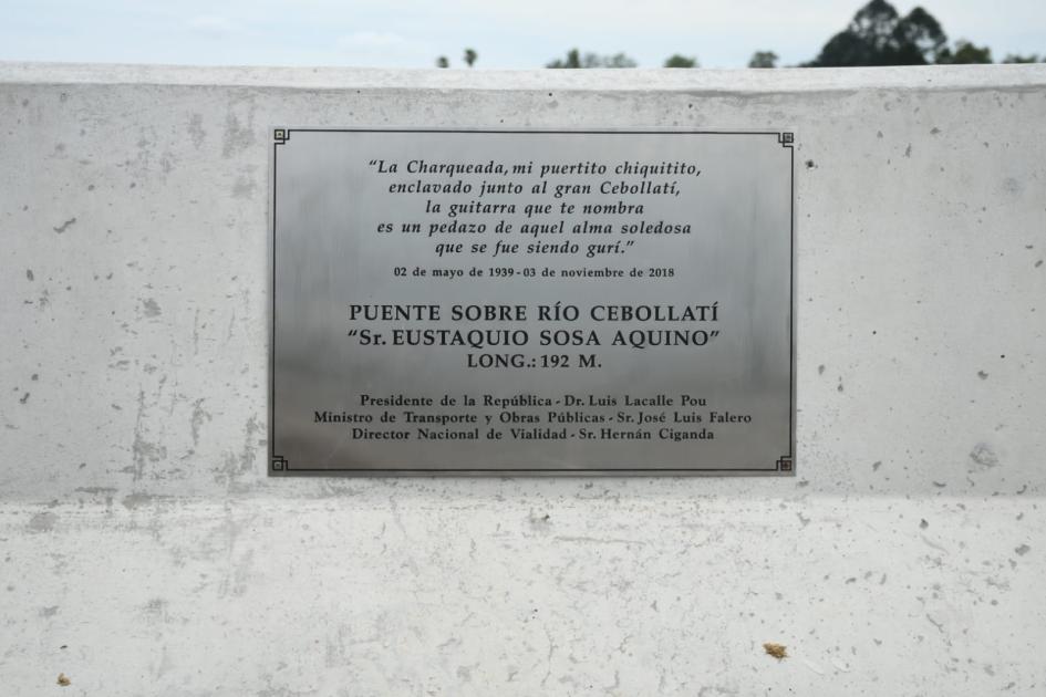 Inauguración de nuevas luminarias y homenaje a Eustaquio Sosa en La Charqueada Inauguración de nuevas luminarias y homenaje a Eustaquio Sosa en La Charqueada