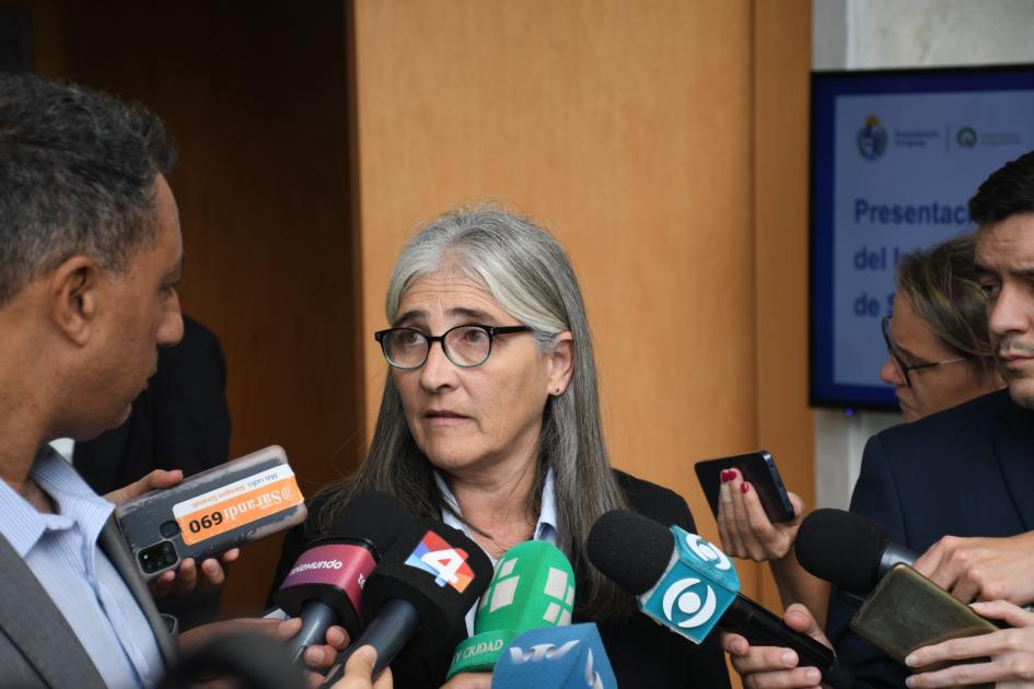 Ministra Etcheverry en presentación de informe de siniestralidad 2024 Ministra Etcheverry en presentación de informe de siniestralidad 2024