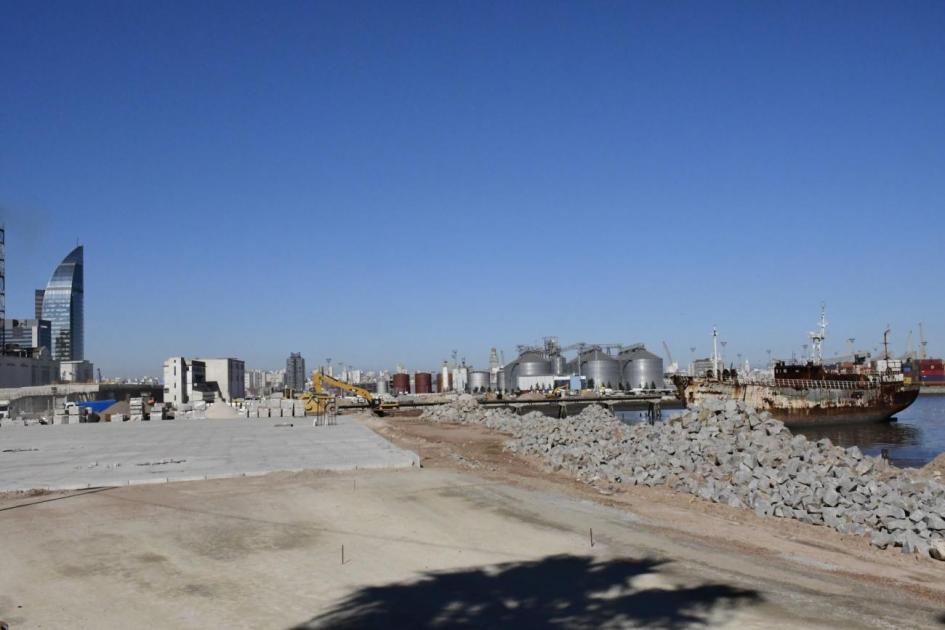 Obras en Acceso Norte de rambla portuaria de Montevideo