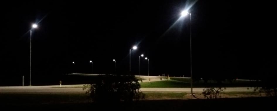 Rotonda en Fray Bentos iluminada en la noche Rotonda en Fray Bentos iluminada en la noche