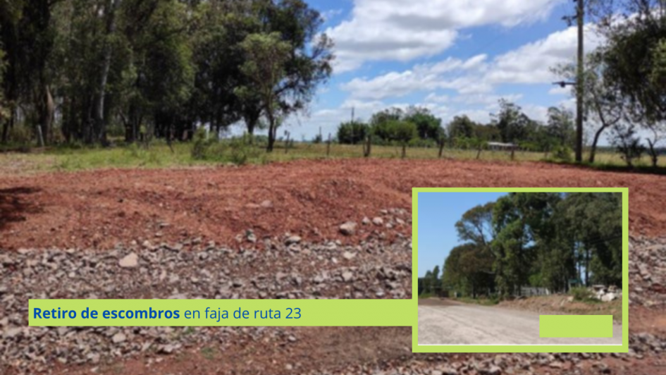 Retiro de escombros en faja de ruta 23 Retiro de escombros en faja de ruta 23