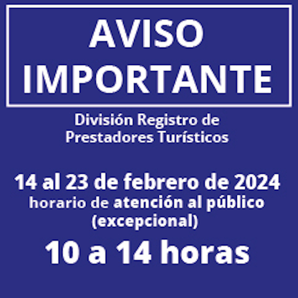 Del 14 al 23 de febrero de 2024, La División registro de Operadores atenderá de 10 a 14 horas