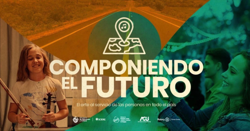 Afiche componiendo el futuro y los logos de los organizadores