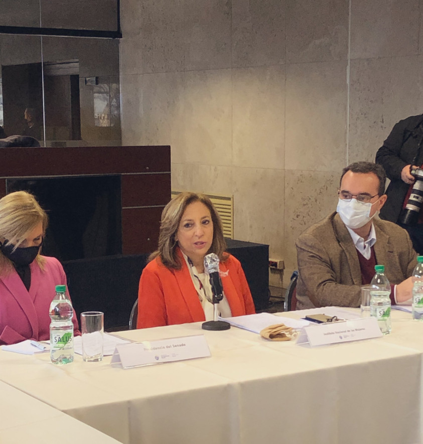 Vicepresidenta de la República, Beatriz Argimón; Directora de INMUJERES, Mónica Bottero y Ministro de Desarrollo Social, Pablo Bartol