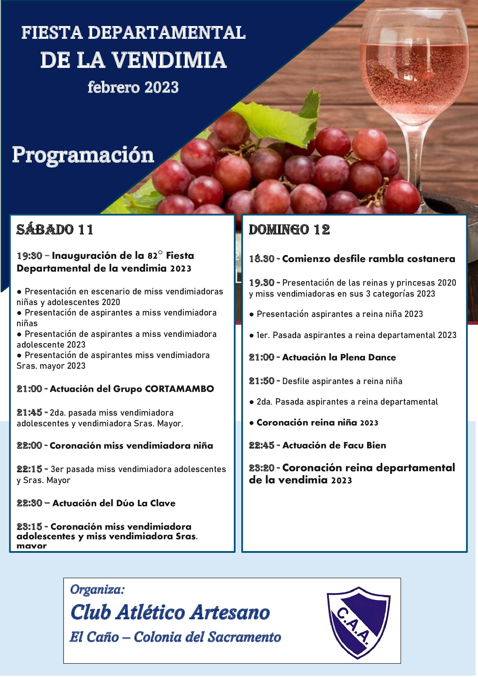 Programación Fiesta departamental de la Vendimia 2023