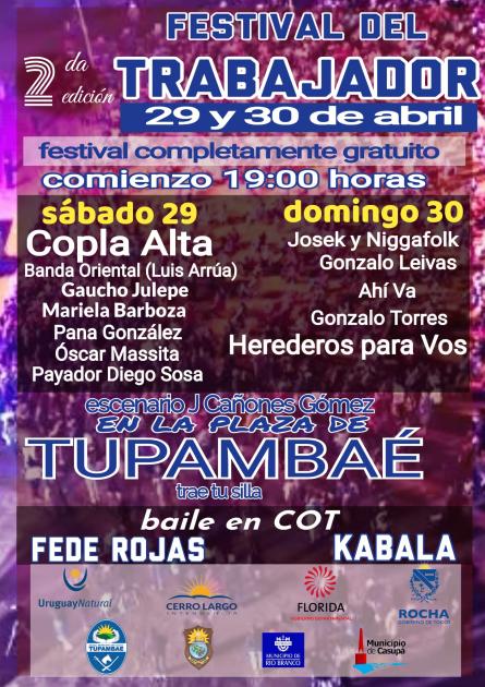 Segunda edición del Festival del Trabajador en Tupambaé