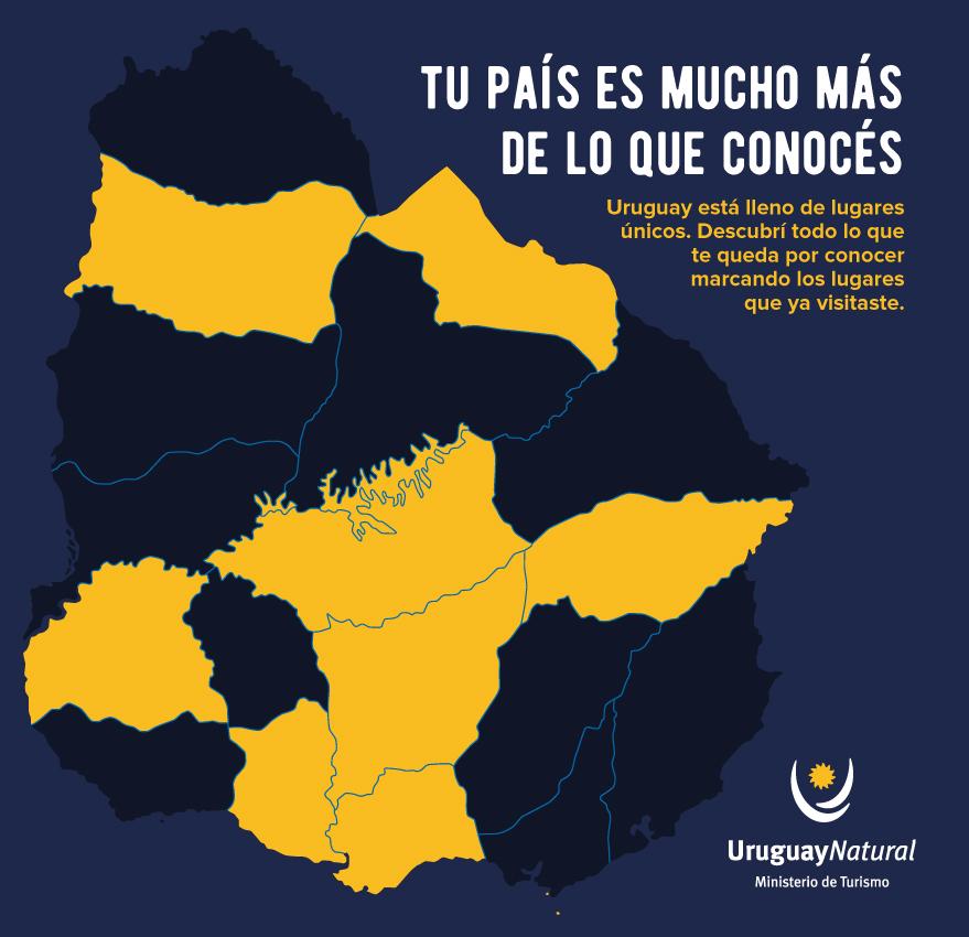 Mapa raspable de Uruguay por departamento
