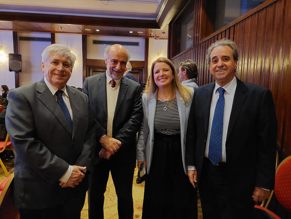 Ministro Viera, Subsecretario Monzeglio, ministro Pablo Mieres y presidenta Camtur, Marina Cantera