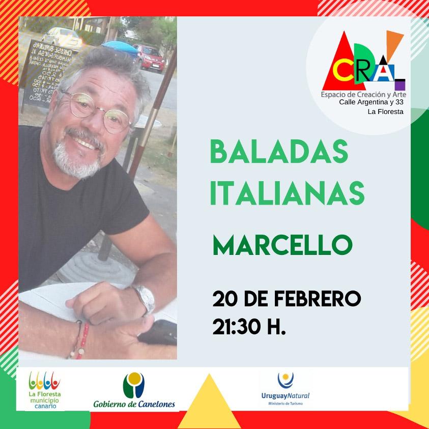 Baladas italianas con Marcello en espacio CRA Baladas italianas con Marcello en espacio CRA