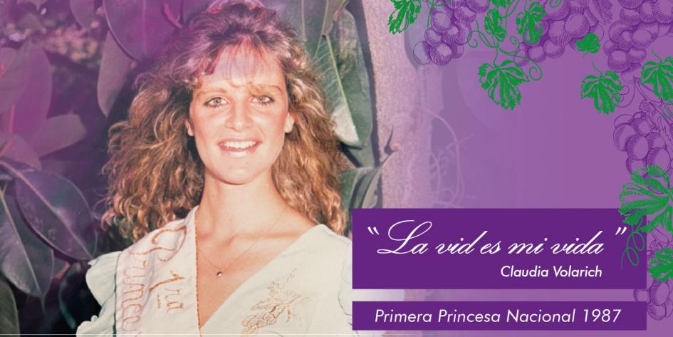 Claudia Volarich, 1ª Princesa Nacional de la Vendimia en 1987. Claudia Volarich, 1ª Princesa Nacional de la Vendimia en 1987.