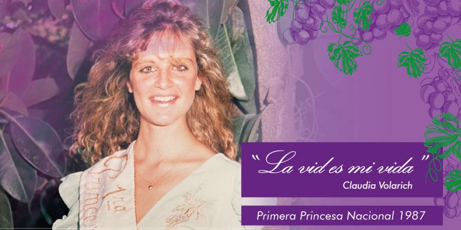 Claudia Volarich, 1ª Princesa Nacional de la Vendimia en 1987.