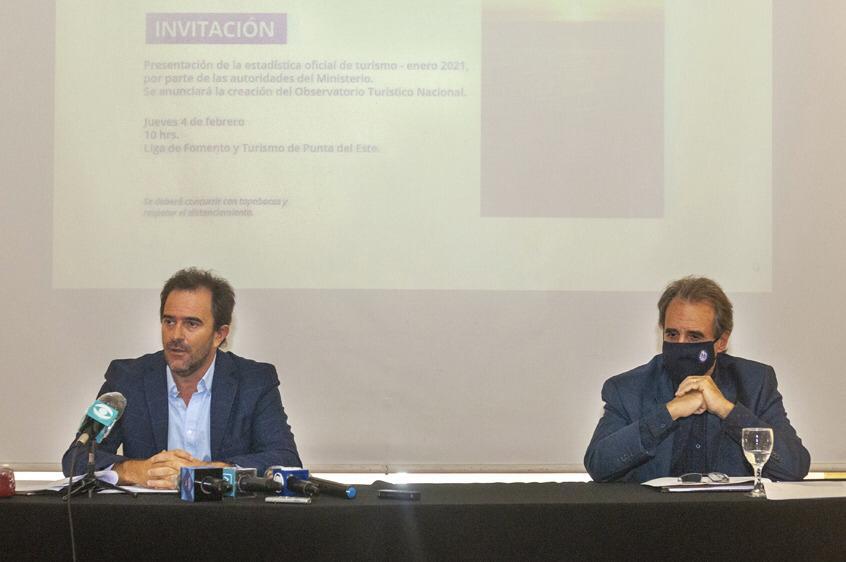 Conferencia de prensa del MINTUR en Punta del Este. Presentación datos turismo enero 2021