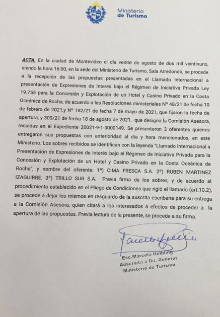 Carta recepción de propuestas